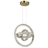 LED-HÄNGELEUCHTE 50/40/120 cm    - Klar/Goldfarben, Design, Glas/Metall (50/40/120cm) - Globo