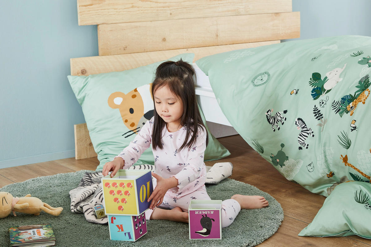 DETSKÁ POSTEĽNÁ BIELIZEŇ 100/135 cm  - svetlozelená, Basics, textil (100/135cm) - S. Oliver