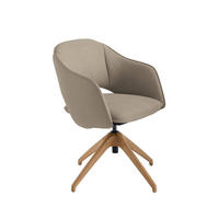 ARMLEHNSTUHL  in Echtleder naturbelassen  - Wildeiche/Beige, Design, Leder/Holz (63/74-90/57-73cm) - Koinor