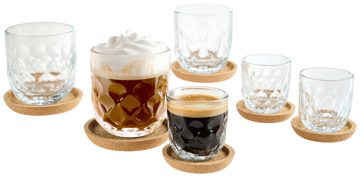 ESPRESSOGLÄSERSET Gocce 6-teilig  - Design, Glas (7,6/20,3/7,6cm) - Leonardo