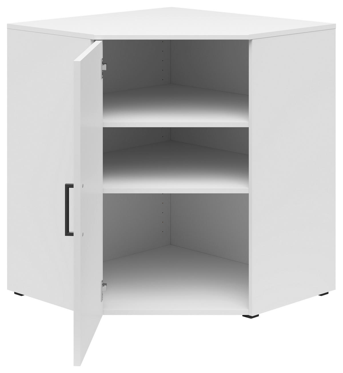 ECKKOMMODE 71,5/83/71,5 cm  in Weiss  - Weiss/Anthrazit, Modern, Holzwerkstoff/Kunststoff (71,5/83/71,5cm) - Carryhome