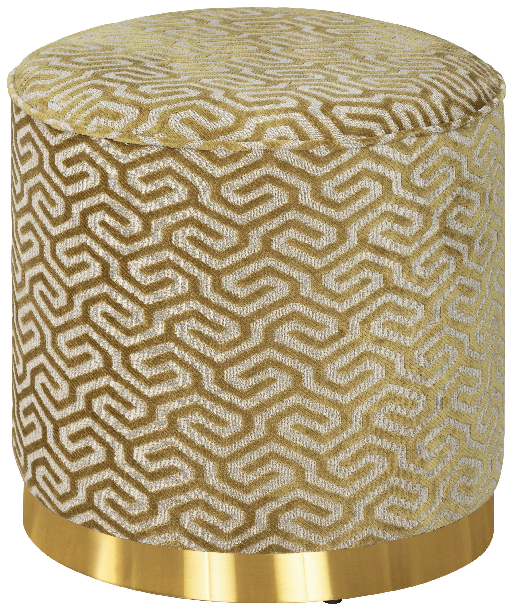 POUF in Gelb Metall, Textil, Holzwerkstoff Gelb  - Gelb, Design, Holzwerkstoff/Textil (40/42/40cm) - MID.YOU