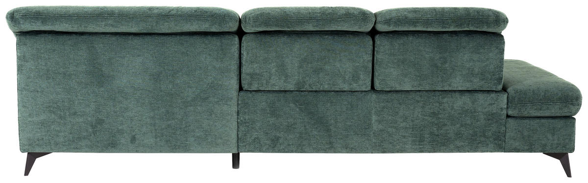 ECKSOFA Dunkelgrün Chenille  - Dunkelgrün/Schwarz, Design, Textil/Metall (288/198cm) - Beldomo Style