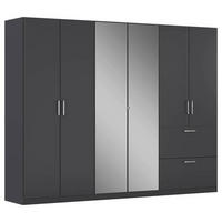 NYÍLÓAJTÓS SZEKRÉNY szürke  - króm/szürke, Modern, műanyag/faalapú anyag (271/210/54cm) - Rauch Möbel
