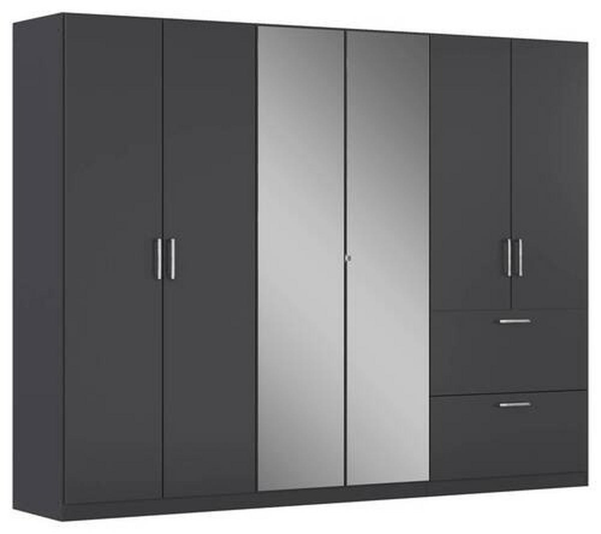 NYÍLÓAJTÓS SZEKRÉNY szürke  - króm/szürke, Modern, műanyag/faalapú anyag (271/210/54cm) - Rauch Möbel