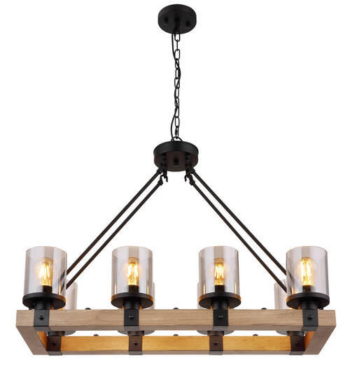 HÄNGLAMPA Lila 75/31,5/100 cm  - grå/svart, Natur, metall/glas (75/31,5/100cm) - Globo