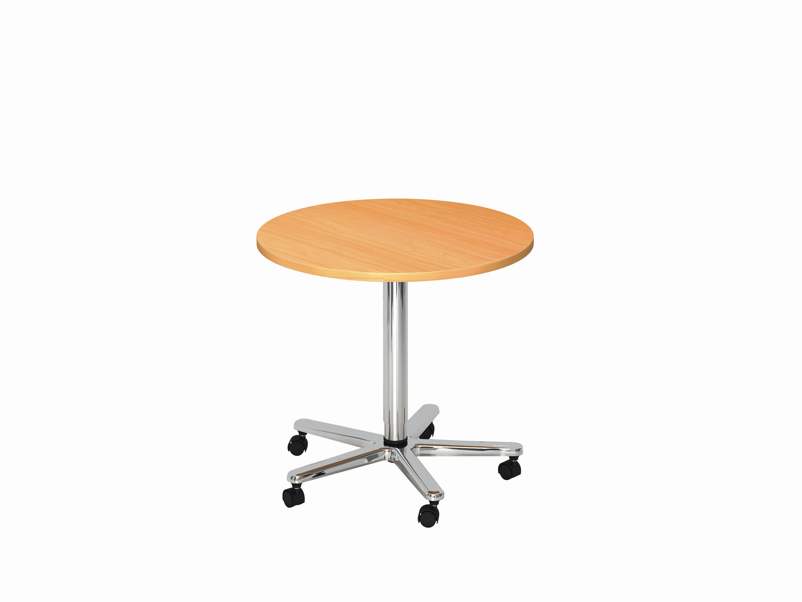 STEHTISCH Buchefarben, Chromfarben  - Chromfarben/Buchefarben, KONVENTIONELL, Holzwerkstoff/Metall (80/80/72-114cm) - Venda