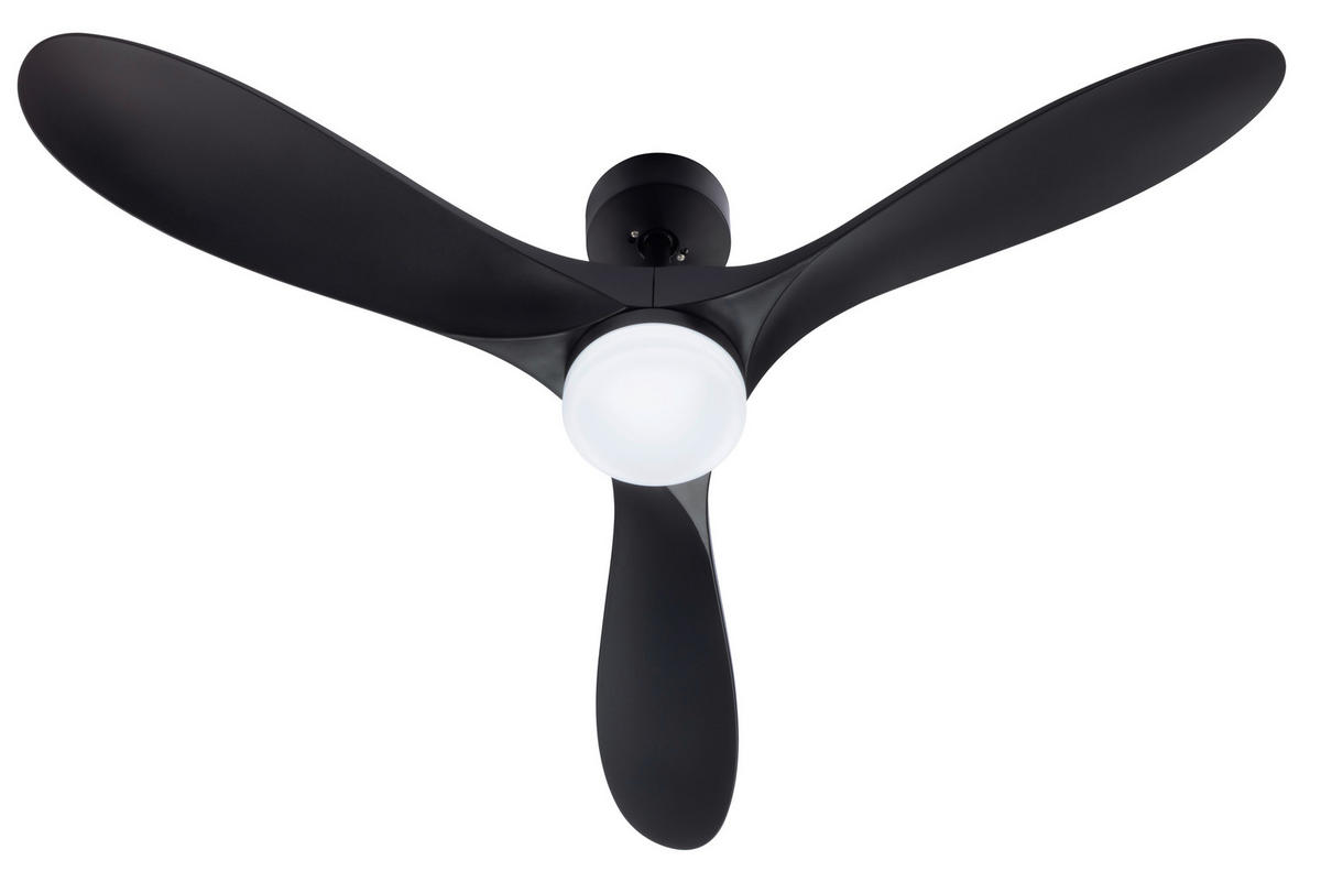 DECKENVENTILATOR - Schwarz, Basics, Kunststoff/Metall (132/3,5cm) - Mican