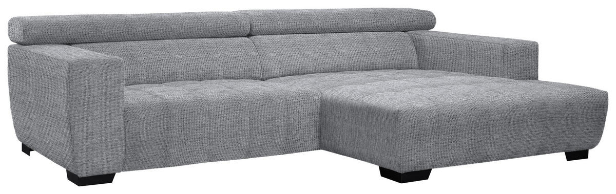 ECKSOFA in Webstoff Grau  - Schwarz/Grau, Konventionell, Textil/Metall (279/182cm) - Hom`in