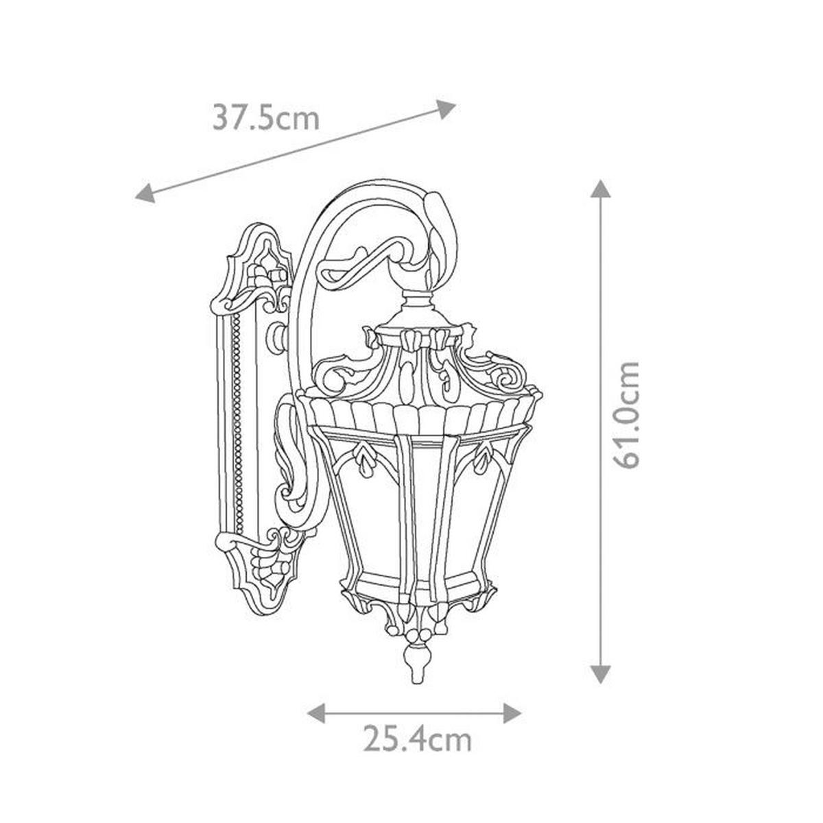 ZUNANJA STENSKA SVETILKA  Tournai   25.4/37.5/61 cm          - temno rjava, Konvencionalno, kovina/steklo (25.4/37.5/61cm) - Elstead Lighting