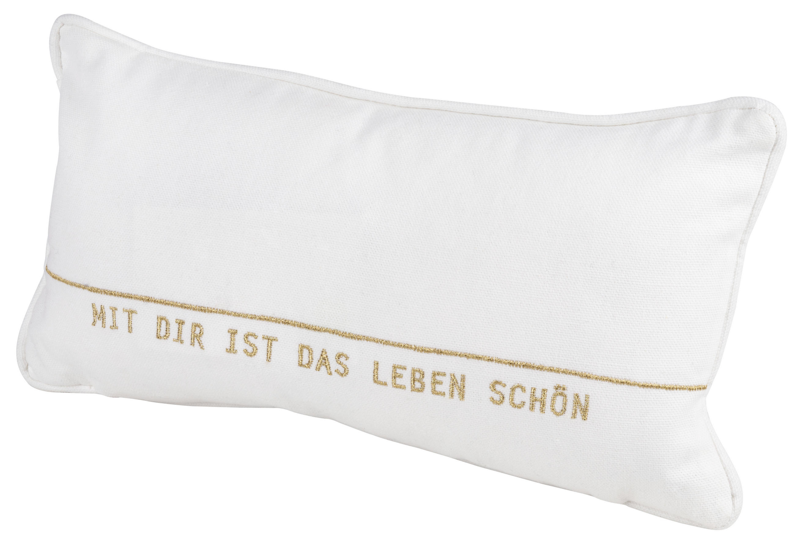 ZIERKISSEN  33/17 cm   - Weiss/Beige, Basics, Textil (33/17cm) - Räder