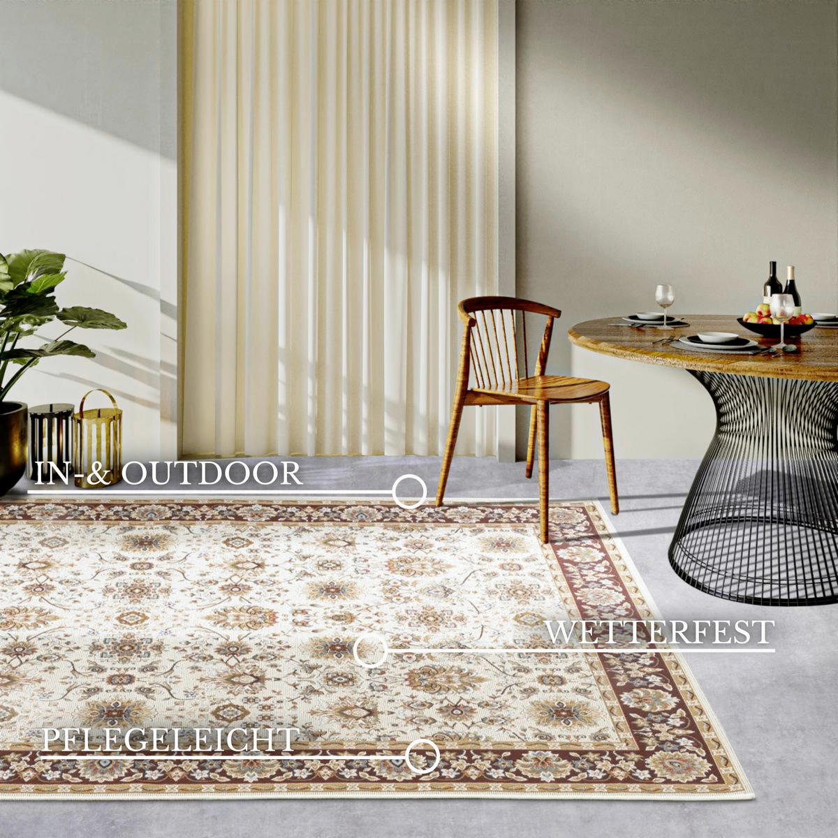 OUTDOORTEPPICH 200/285 cm Kollektion 1767 Creme, Rotbraun  - Rotbraun/Creme, Design, Kunststoff (200/285cm) - Villeroy & Boch