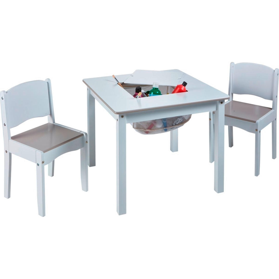 DJEČJA SJEDEĆA GARNITURA LANA - bijela/svijetlo siva, Basics, prirodni materijali (60/60/44cm)