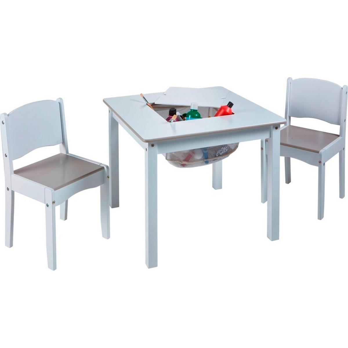 DJEČJA SJEDEĆA GARNITURA  LANA  - bijela/svijetlo siva, Basics, prirodni materijali (60/60/44cm)