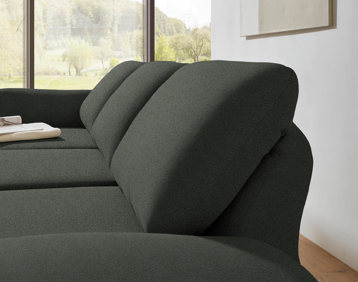 ECKSOFA  in Flachgewebe Grün  175-224/255-365 cm  - Schwarz/Grün, Design, Textil/Metall (175-224/255-365cm) - Dieter Knoll