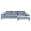 ECKSOFA in Flachgewebe Blau  - Blau/Schwarz, Konventionell, Textil/Metall (300/205cm) - MID.YOU