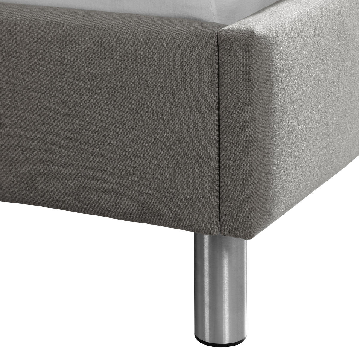 POLSTERBETT  in Grau,  - Alufarben/Grau, MODERN, Textil/Metall (113/97/208cm) - Livetastic