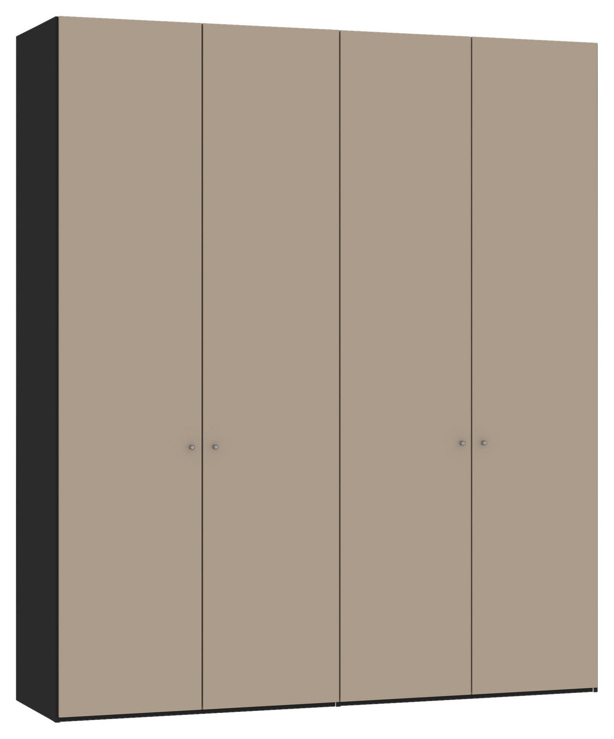DREHTÜRENSCHRANK Schwarz, Hellbraun  - Hellbraun/Silberfarben, Design, Glas/Holzwerkstoff (203/236/59cm) - Jutzler
