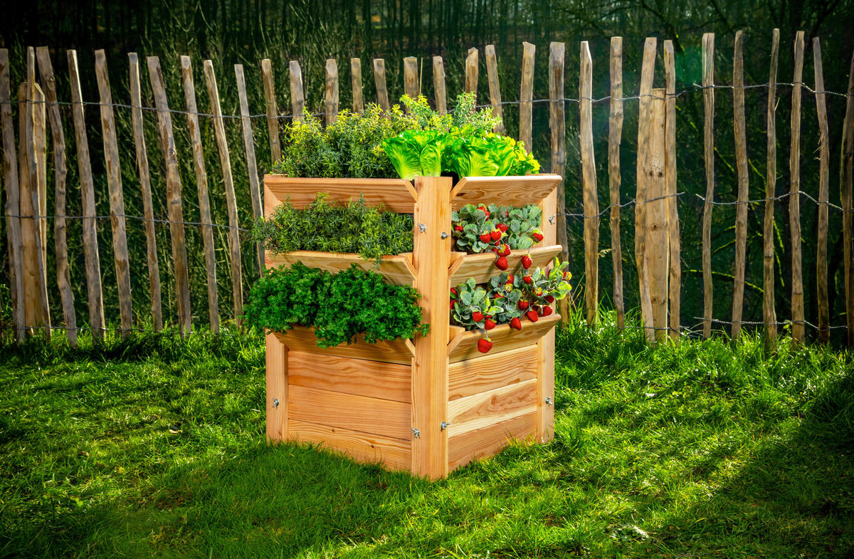 VYVÝŠENÝ ZÁHON   - farba smrekovca, Basics, drevo (65/73/65cm)