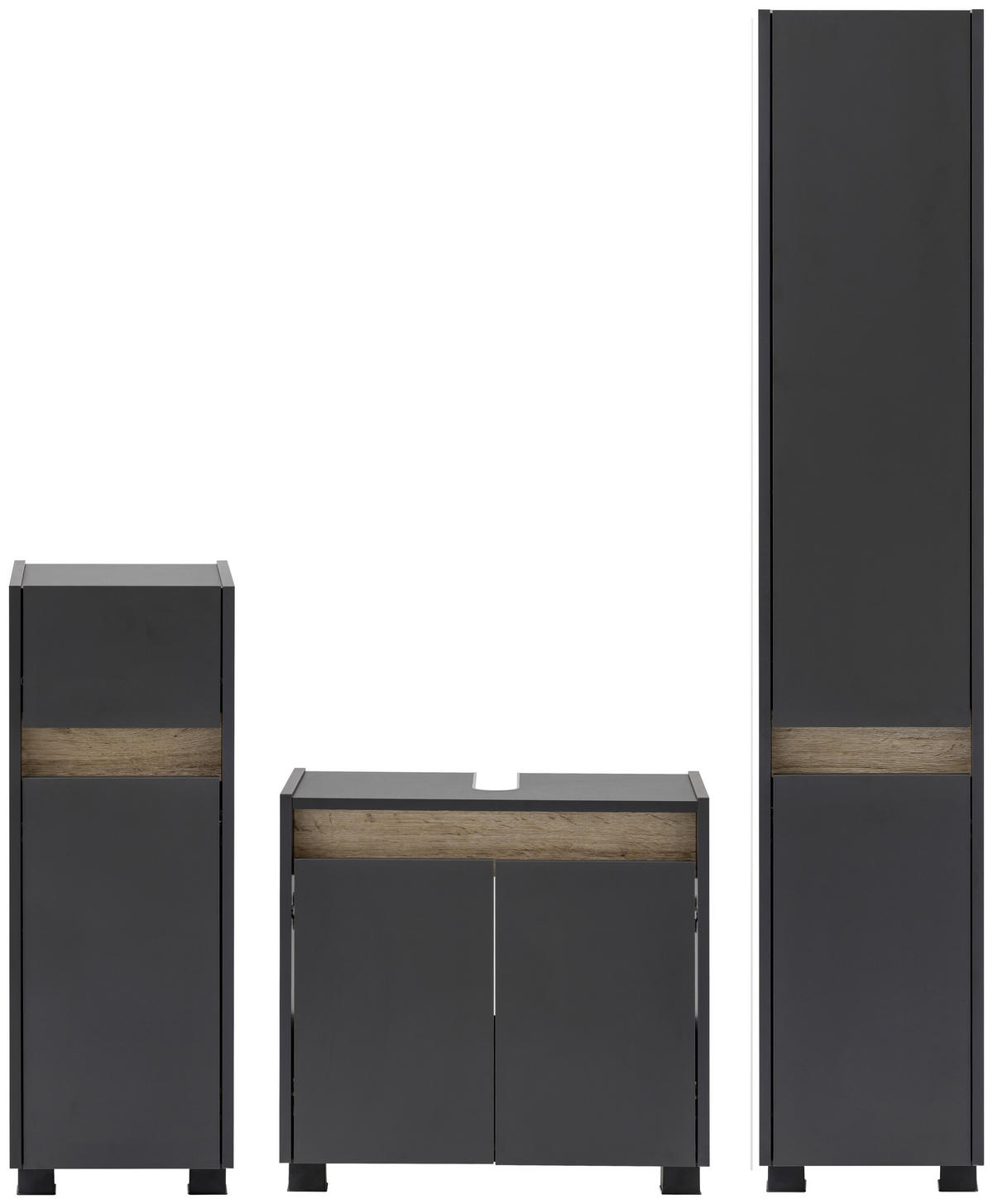 UNTERSCHRANK 30,2/84,8/33 cm   - Eichefarben/Anthrazit, MODERN, Holzwerkstoff/Kunststoff (30,2/84,8/33cm) - home24