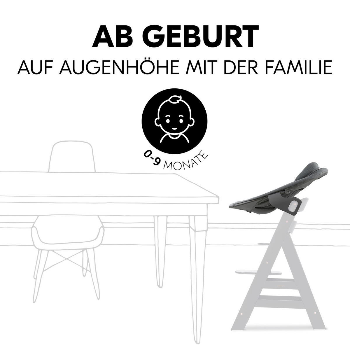 HOCHSTUHLLIEGE Alpha Bouncer Premium  - Anthrazit, Basics, Textil/Metall (66/51/49cm) - Hauck