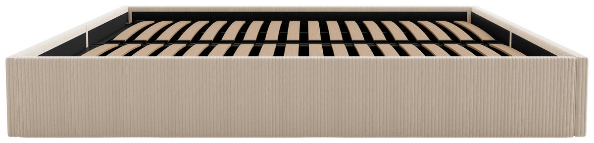 POLSTERBETT 240/200 cm,  in Creme, Lattenrost, Bettkasten,  - Creme/Schwarz, Design, Holz/Textil (240/200cm) - Boxxx