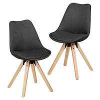 STUHL-SET 2 Stück  in Webstoff Holz, Kunststoff, Textil matt  - Eichefarben/Anthrazit, Design, Holz/Kunststoff (48/89/42cm) - MID.YOU