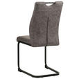 STUHL-SET 4 Stück  in Mikrofaser  - Schwarz/Grau, Design, Textil/Metall (43/97/57cm) - Xora