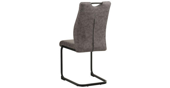 STUHL-SET 4 Stück  in Mikrofaser  - Schwarz/Grau, Design, Textil/Metall (43/97/57cm) - Xora
