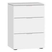 NACHTTISCH 45/65/43 cm  Weiss  - Weiss/Edelstahlfarben, Design, Holzwerkstoff/Kunststoff (45/65/43cm) - Jutzler