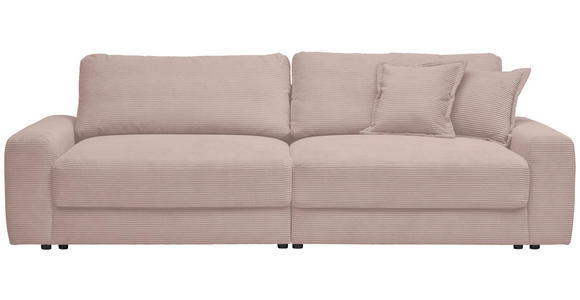 BIGSOFA in Cord Rosa  - Schwarz/Rosa, MODERN, Kunststoff/Textil (278/93/112cm) - Carryhome