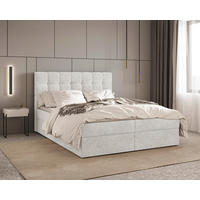 BOXBETT 180/200 cm,  in Weiß, Bettkasten, Topper,  - Schwarz/Weiß, MODERN, Holz/Kunststoff (180/200cm) - MID.YOU