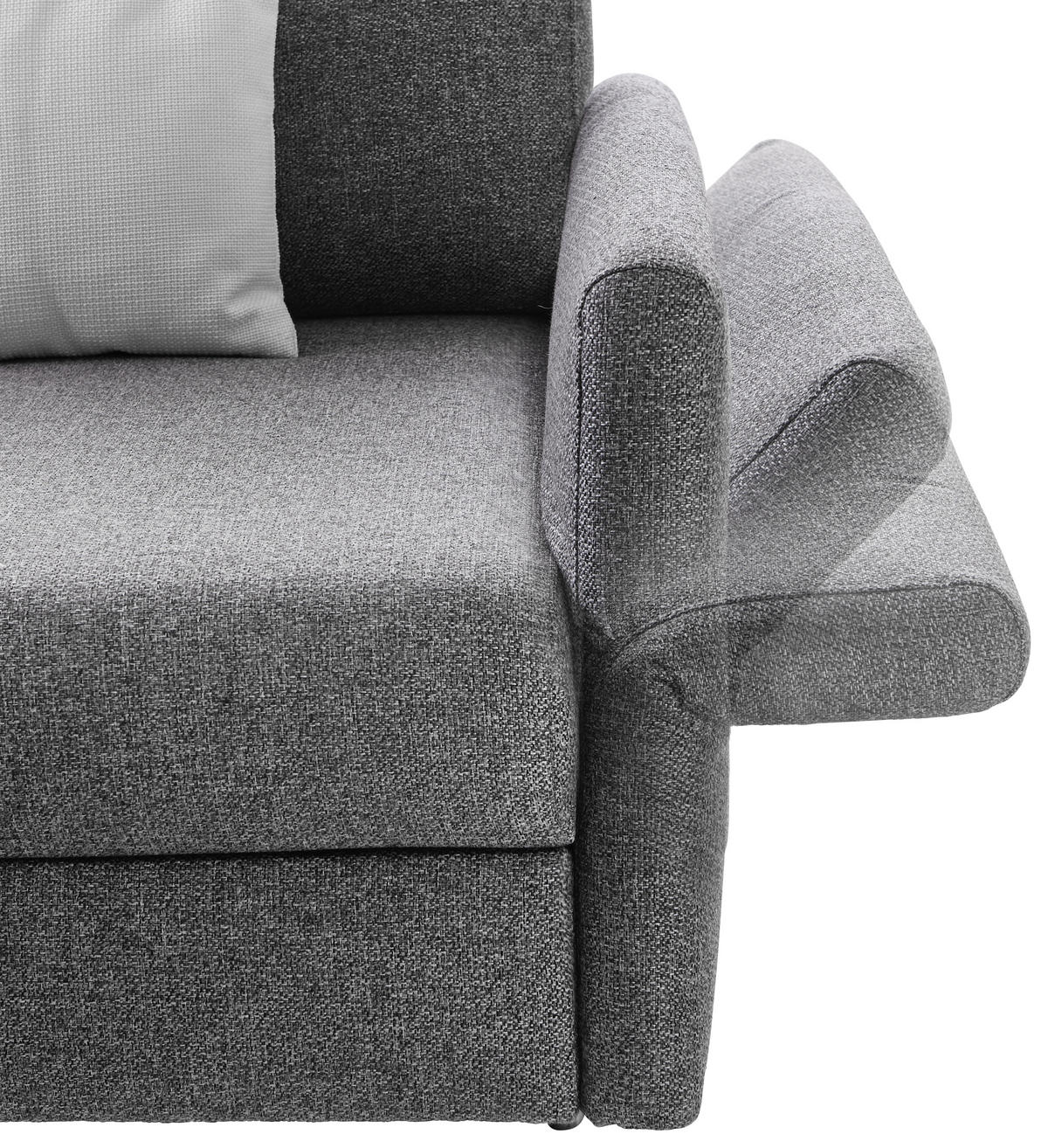 SCHLAFSOFA in Flachgewebe Grau  - Grau, Design, Textil (166-204/88/110-120cm) - Bali