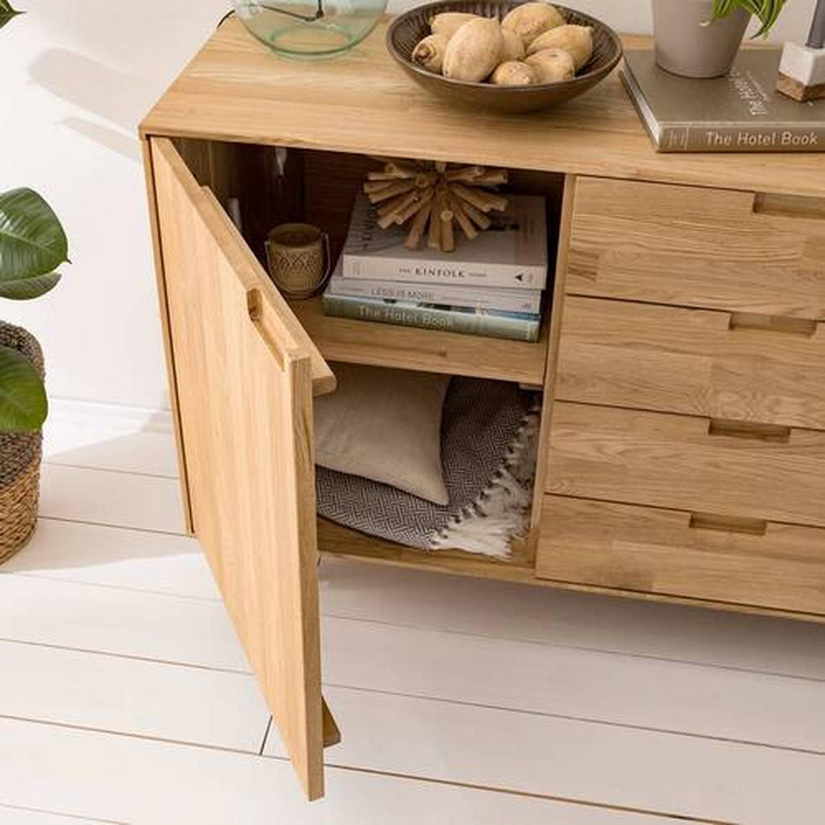 SIDEBOARD Wildeiche  160/89,1/40 cm  - Wildeiche, Natur, Holz (160/89,1/40cm) - home24