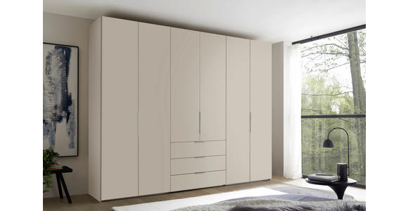 DREHTÜRENSCHRANK inkl. Zubehör 298/240/63 cm,  in Elfenbein, 6-türig  - Elfenbein/Alufarben, Design, Holzwerkstoff/Metall (298/240/63cm) - Dieter Knoll