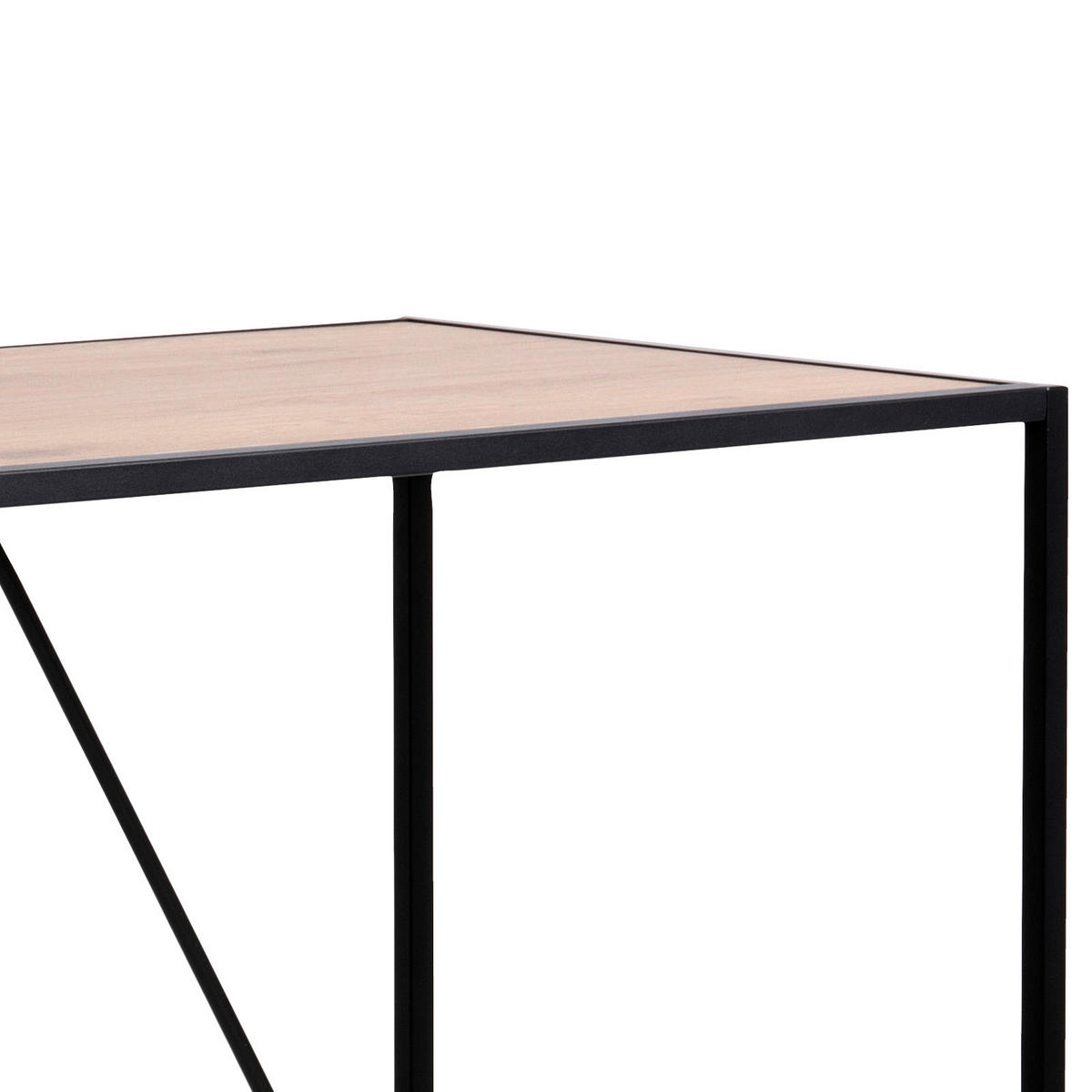 BARSKA MIZA  - črna/barve hrasta, Basics, kovina/leseni material (120/60/105cm) - MID.YOU