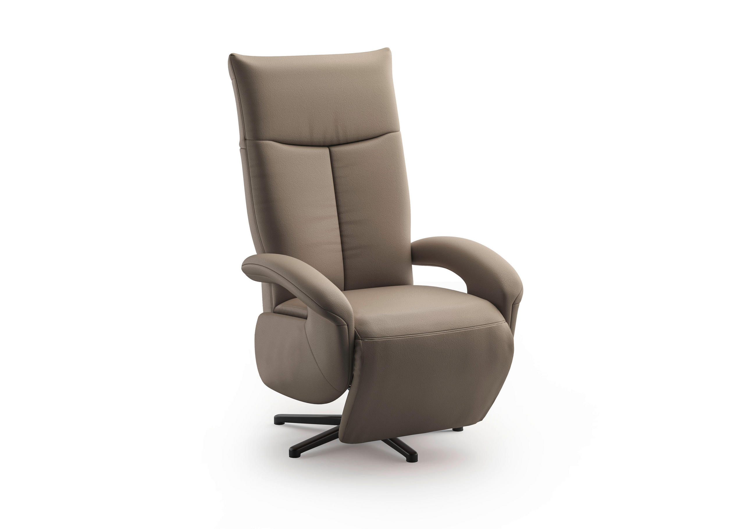 SESSEL in Echtleder Grau - Schwarz/Grau, Konventionell, Leder/Metall (74/112/82cm) - Sit & More