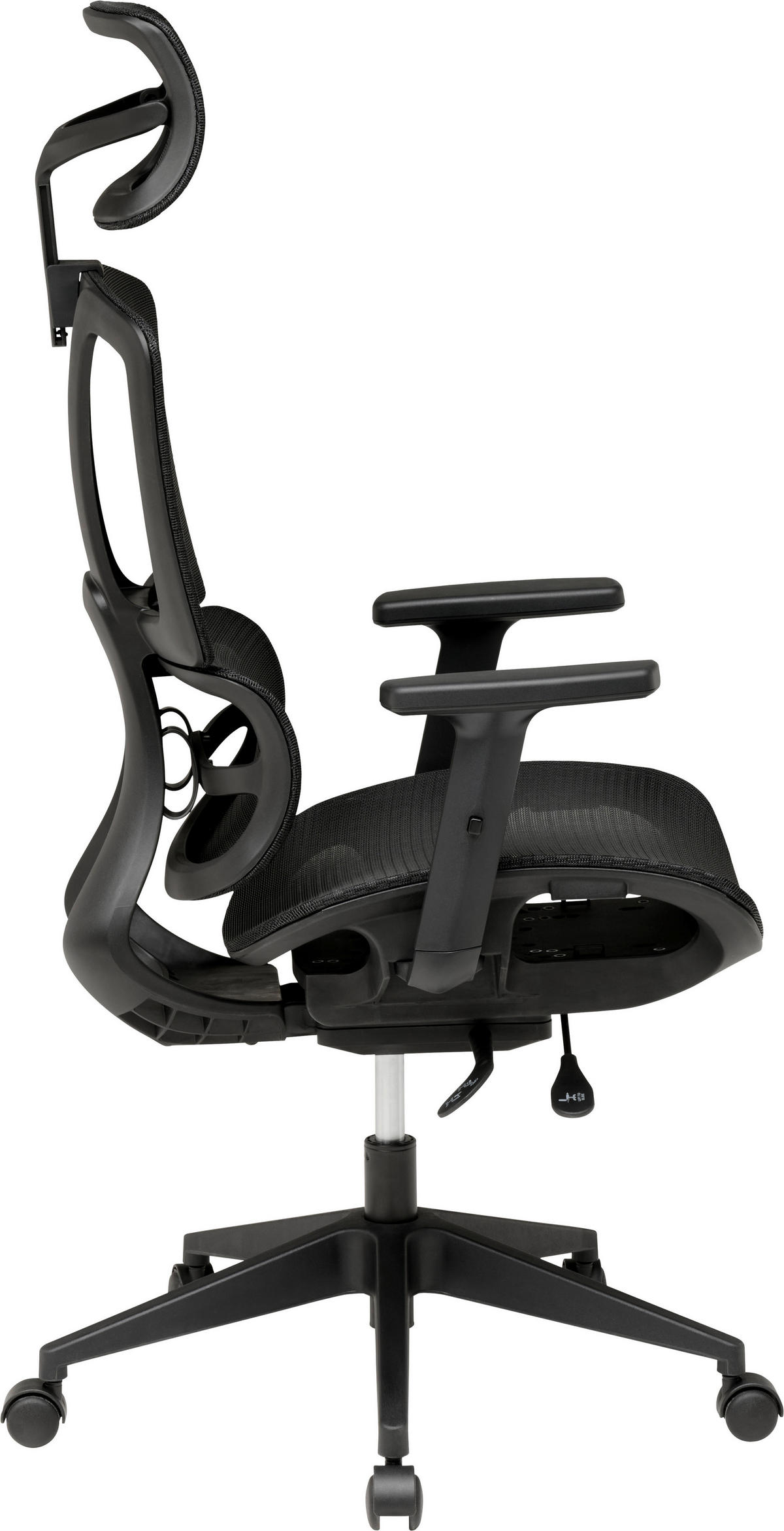 DREHSTUHL  in Netzbespannung Schwarz  - Schwarz, MODERN, Kunststoff/Textil (56/114-124/65cm) - MID.YOU