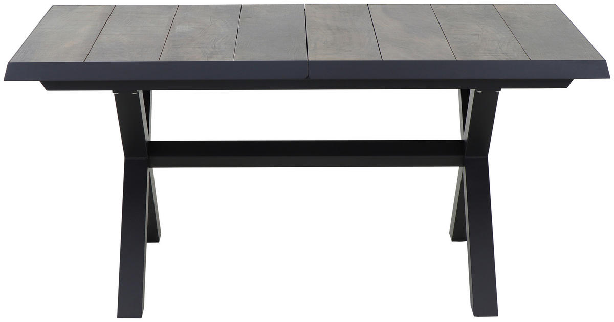 GARTENTISCH 160-200/90/77 cm Metall rechteckig  - Anthrazit/Graubraun, Basics, Keramik/Metall (160-200/90/77cm) - Siena Garden