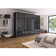 SCHWEBETÜRENSCHRANK  in Dunkelgrau  - Dunkelgrau/Alufarben, KONVENTIONELL, Glas/Holzwerkstoff (315/210/62cm) - Xora