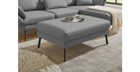 ECKSOFA  in Flachgewebe Hellgrau  255-365/175-224 cm  - Hellgrau/Schwarz, Design, Textil/Metall (255-365/175-224cm) - Dieter Knoll