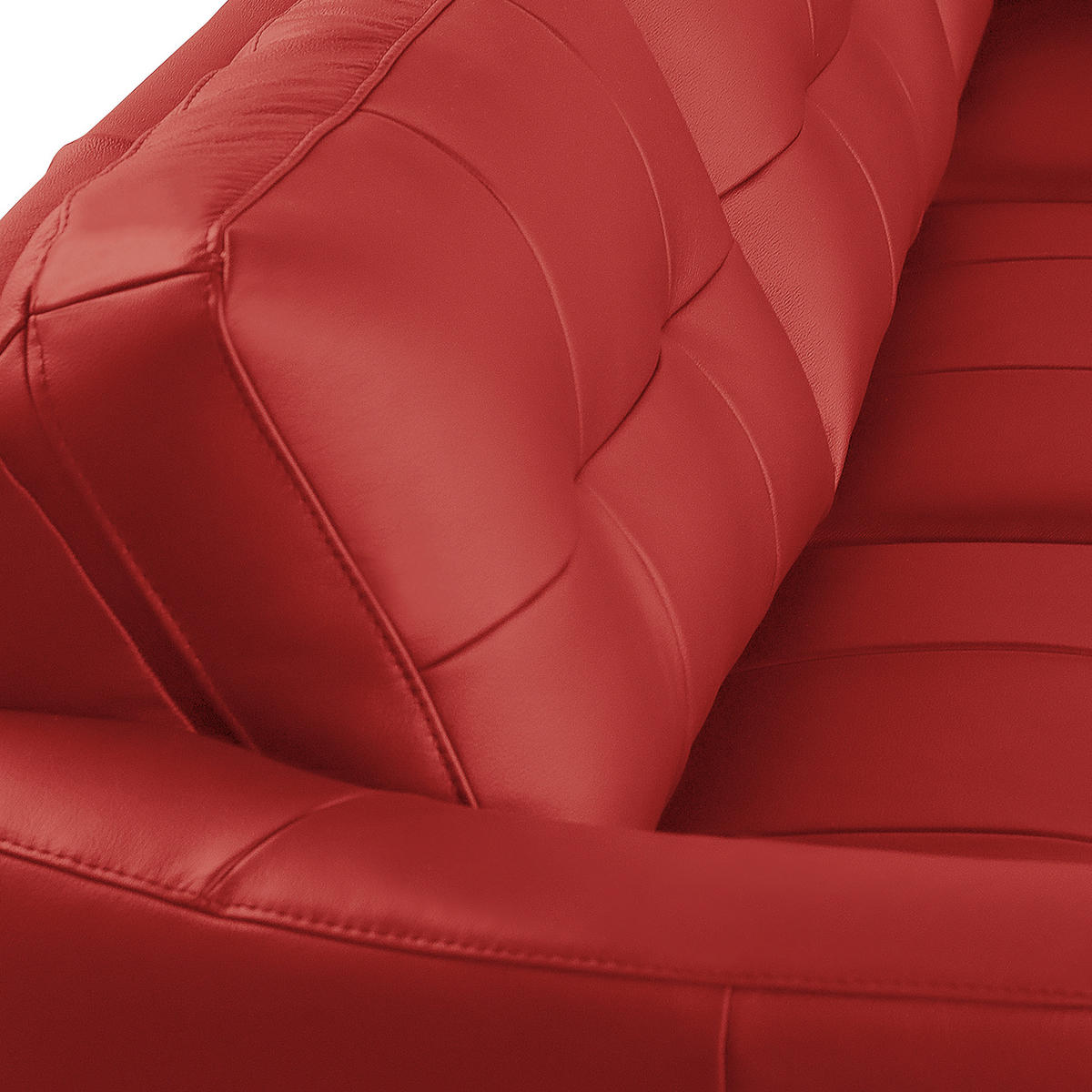 ECKSOFA in Lederlook Echtleder Rot  - Buchefarben/Rot, Design, Leder/Holz (236/190cm) - Livetastic