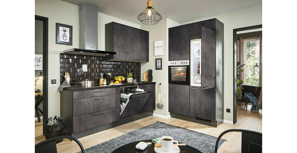 ECKKÜCHE 220/120 cm  in Graphitfarben, Schwarz  - Schwarz/Graphitfarben, Design, Holzwerkstoff/Metall (220/120cm) - Xora