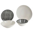 KOMBISERVICE Grau, Schwarz, Weiß 24-teilig 6 Personen  - Schwarz/Weiß, LIFESTYLE, Keramik - Novel