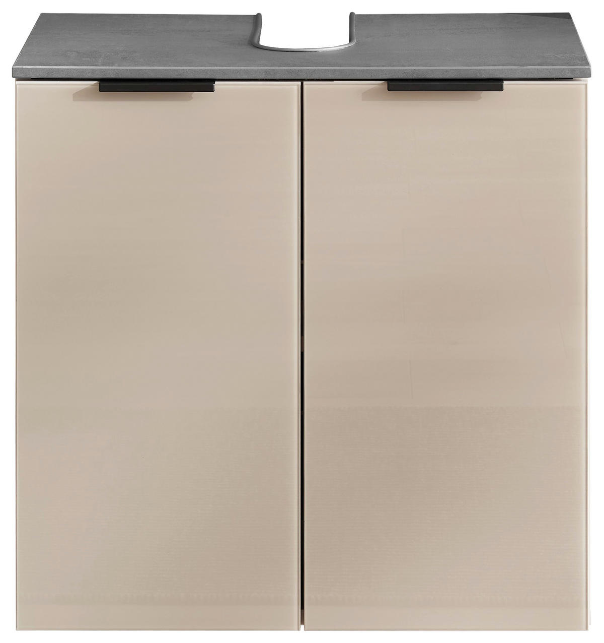 WASCHBECKENUNTERSCHRANK 60/60/35 cm  - Kaschmir/Anthrazit, Lifestyle, Glas/Holzwerkstoff (60/60/35cm) - home24