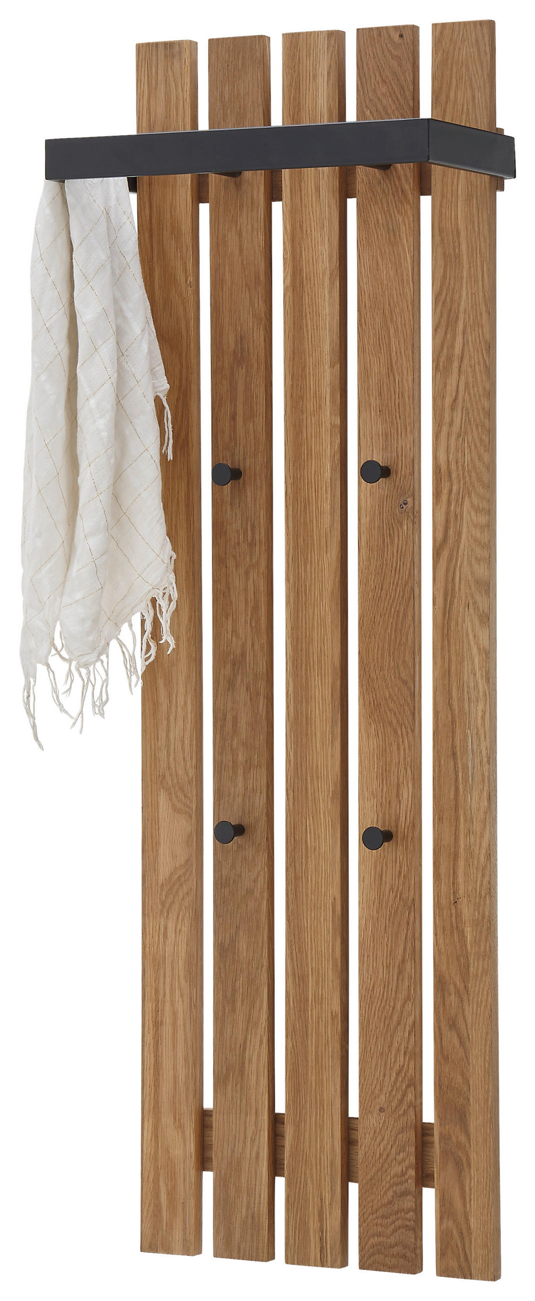 GARDEROBENPANEEL  in 40/120/22 cm  - Schwarz/Naturfarben, Basics, Holz/Metall (40/120/22cm)