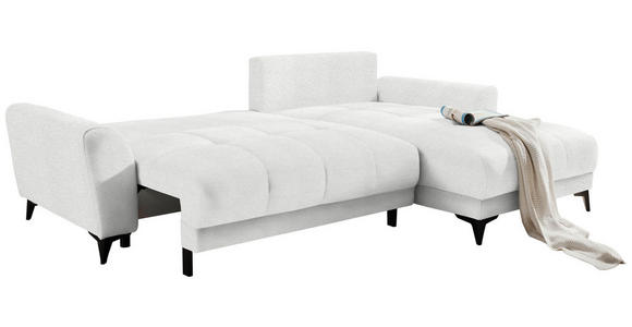 ECKSOFA in Webstoff Weiß  - Schwarz/Weiß, MODERN, Kunststoff/Textil (281/189cm) - Carryhome
