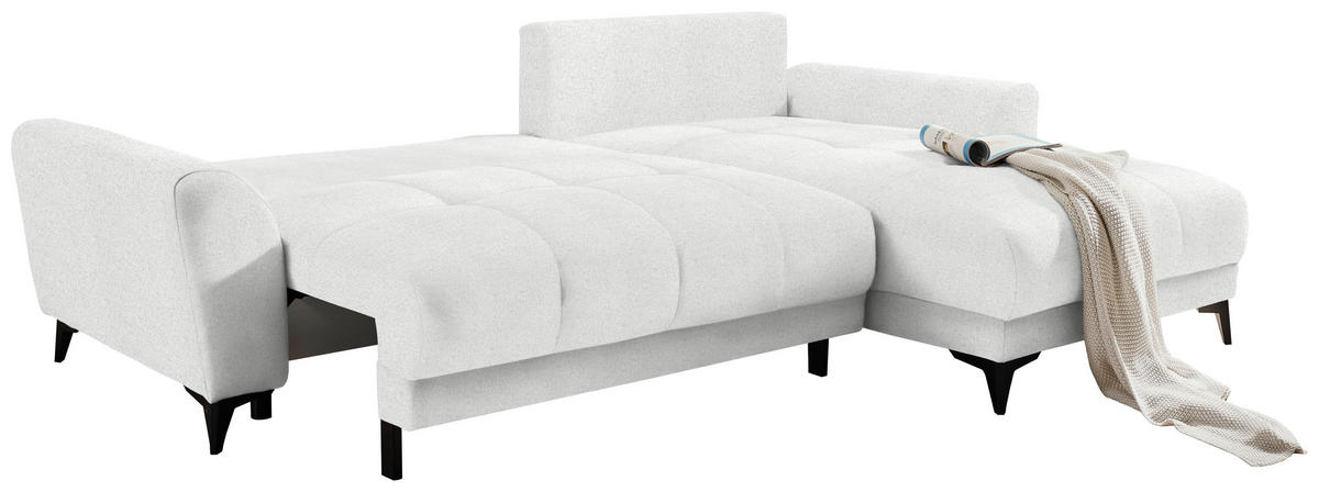 ECKSOFA in Webstoff Weiss  - Weiss/Schwarz, Modern, Kunststoff/Textil (281/189cm) - Carryhome
