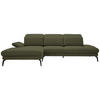 ECKSOFA Grün Chenille  - Schwarz/Grün, Design, Textil/Metall (180/289cm) - Stylife