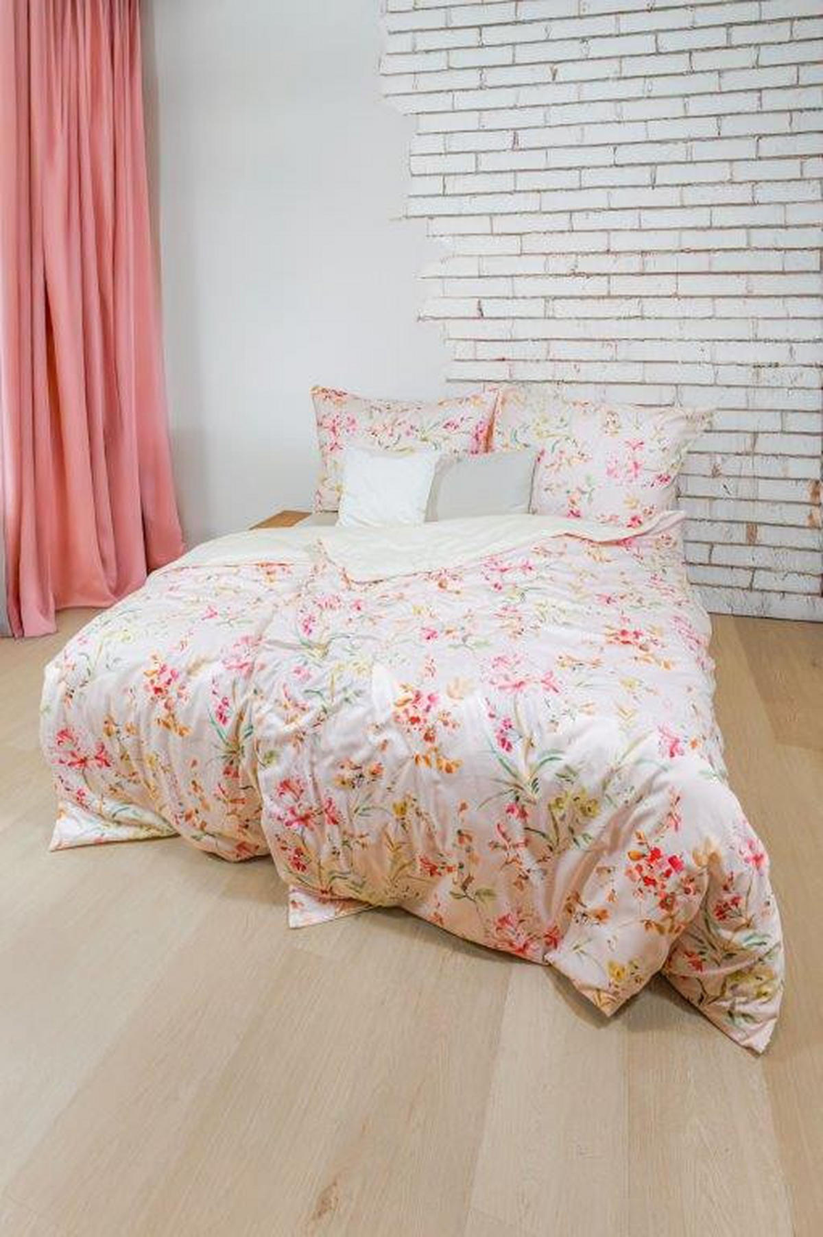 POSTELJNINA 140/200 cm mako saten rumena, bela, svetlo zelena, temno oranžna, gozdno zelena, sivomodra  - rumena/sivomodra, Konvencionalno, tekstil (140/200cm) - Fleuresse